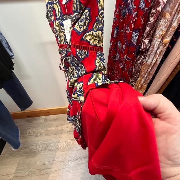 Maurices Red Floral Crisscross Back Mini Dress - Picture 8 of 12